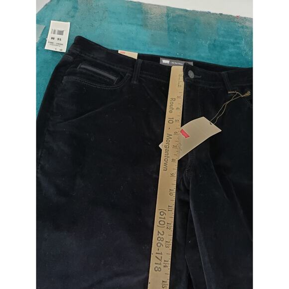 Levis Jeans Size 14 Womens Black Velvet Pants Stretch Mid Rise Skinny NWT - Picture 10 of 16